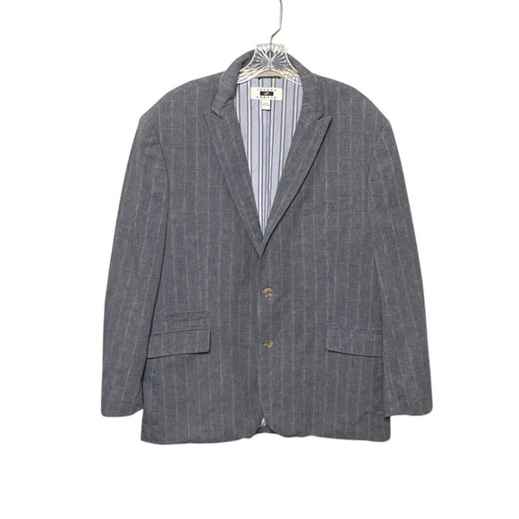Joseph Abboud Blue/Gray Plaid Dual Vent Linen Cotton Blazer Jacket Mens Size XXL - Picture 9 of 9
